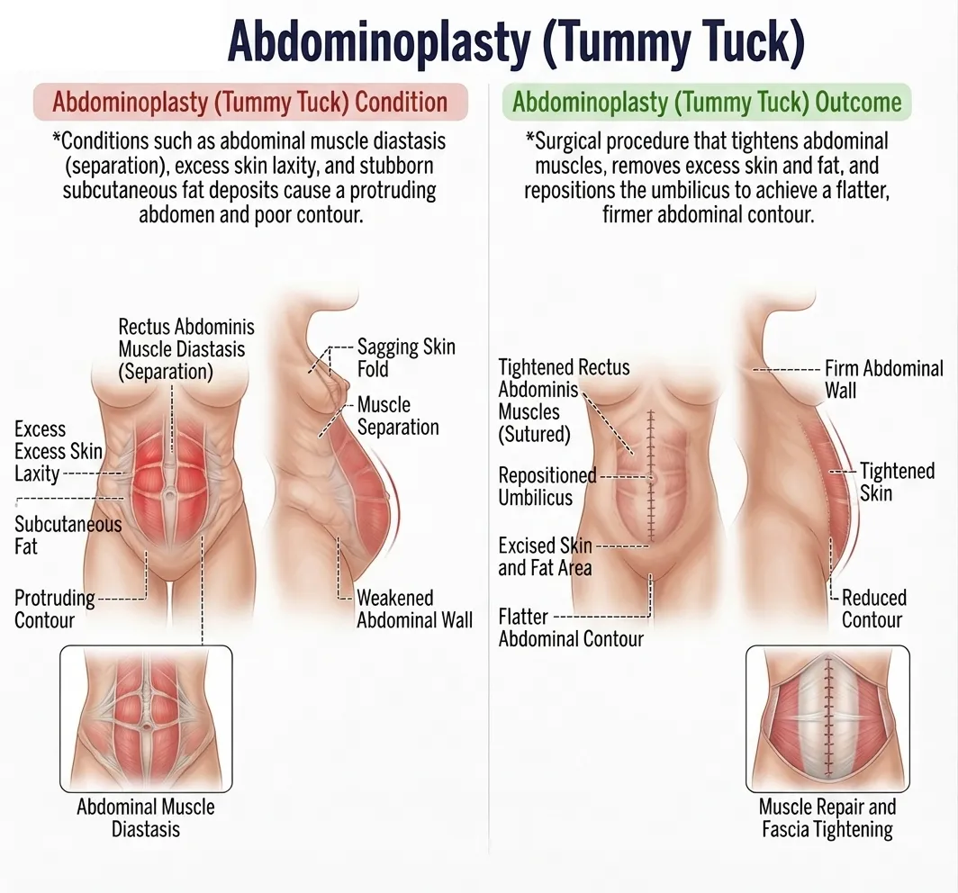 Abdominoplasty (Tummy Tuck) — anatomy diagram